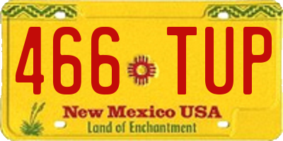 NM license plate 466TUP