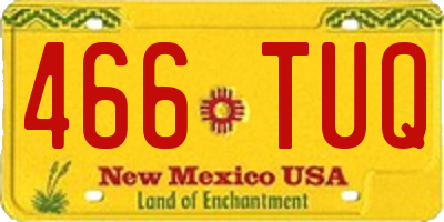 NM license plate 466TUQ