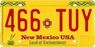 NM license plate 466TUY