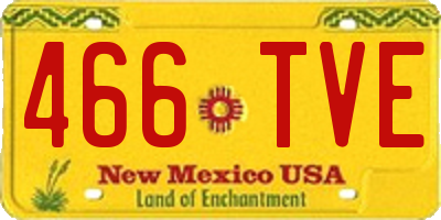 NM license plate 466TVE