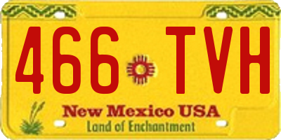 NM license plate 466TVH