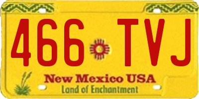 NM license plate 466TVJ