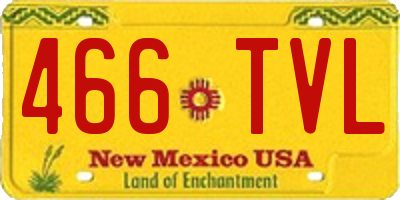 NM license plate 466TVL