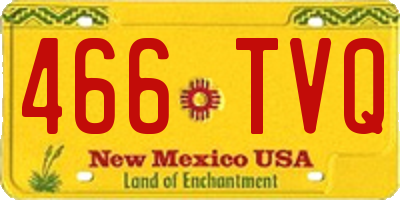 NM license plate 466TVQ