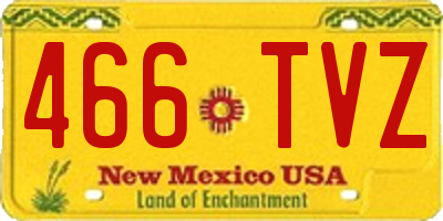 NM license plate 466TVZ