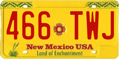 NM license plate 466TWJ