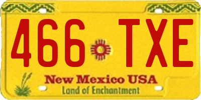 NM license plate 466TXE