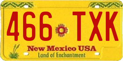NM license plate 466TXK