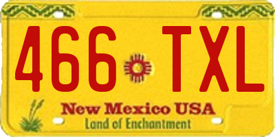 NM license plate 466TXL