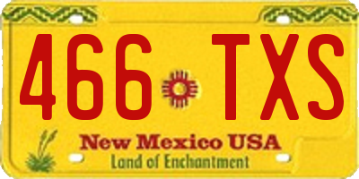 NM license plate 466TXS