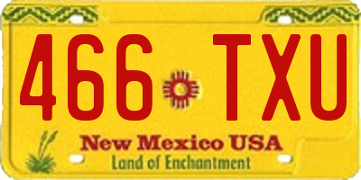NM license plate 466TXU