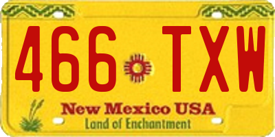 NM license plate 466TXW