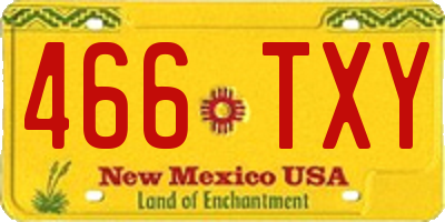 NM license plate 466TXY