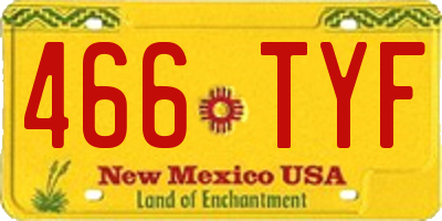 NM license plate 466TYF