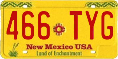 NM license plate 466TYG
