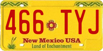 NM license plate 466TYJ