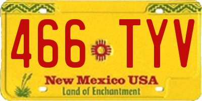 NM license plate 466TYV