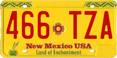 NM license plate 466TZA