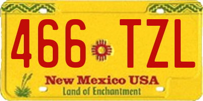 NM license plate 466TZL