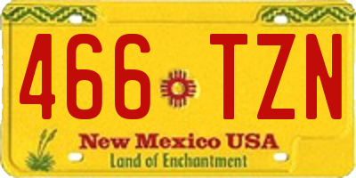 NM license plate 466TZN