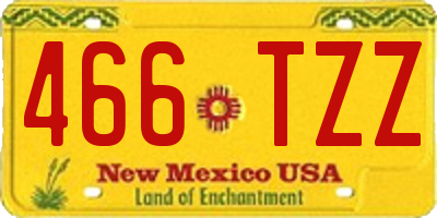 NM license plate 466TZZ