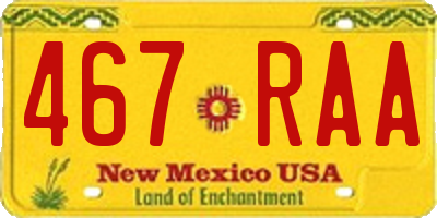 NM license plate 467RAA