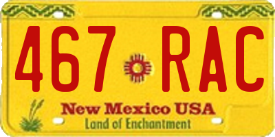 NM license plate 467RAC