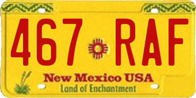 NM license plate 467RAF