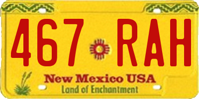NM license plate 467RAH
