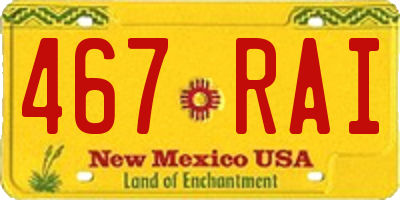 NM license plate 467RAI