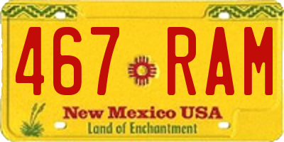 NM license plate 467RAM