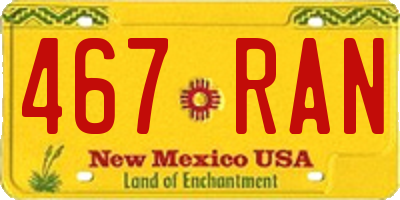 NM license plate 467RAN