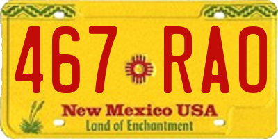 NM license plate 467RAO