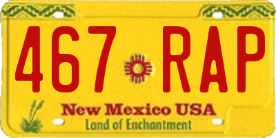 NM license plate 467RAP