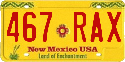 NM license plate 467RAX