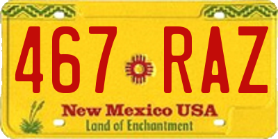 NM license plate 467RAZ