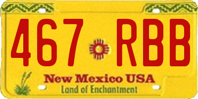 NM license plate 467RBB