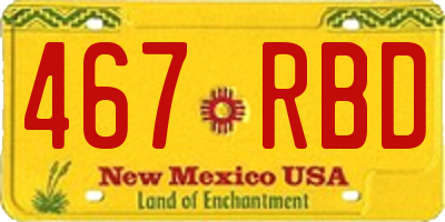 NM license plate 467RBD