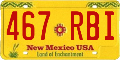 NM license plate 467RBI