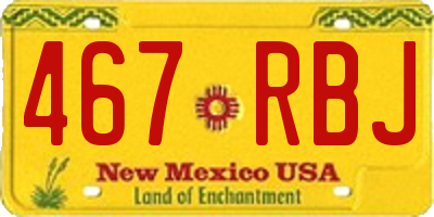 NM license plate 467RBJ
