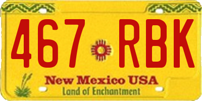 NM license plate 467RBK