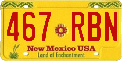 NM license plate 467RBN