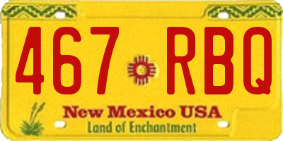 NM license plate 467RBQ