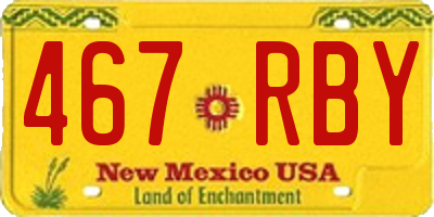 NM license plate 467RBY