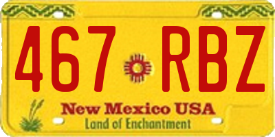 NM license plate 467RBZ