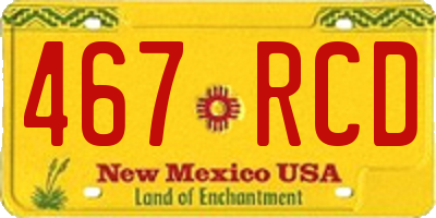 NM license plate 467RCD