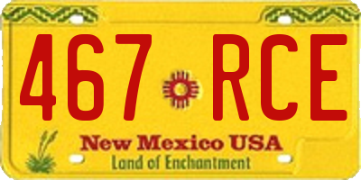 NM license plate 467RCE