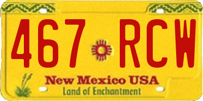 NM license plate 467RCW