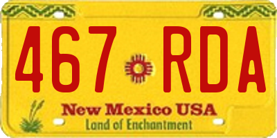 NM license plate 467RDA