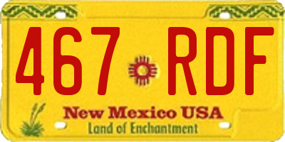 NM license plate 467RDF